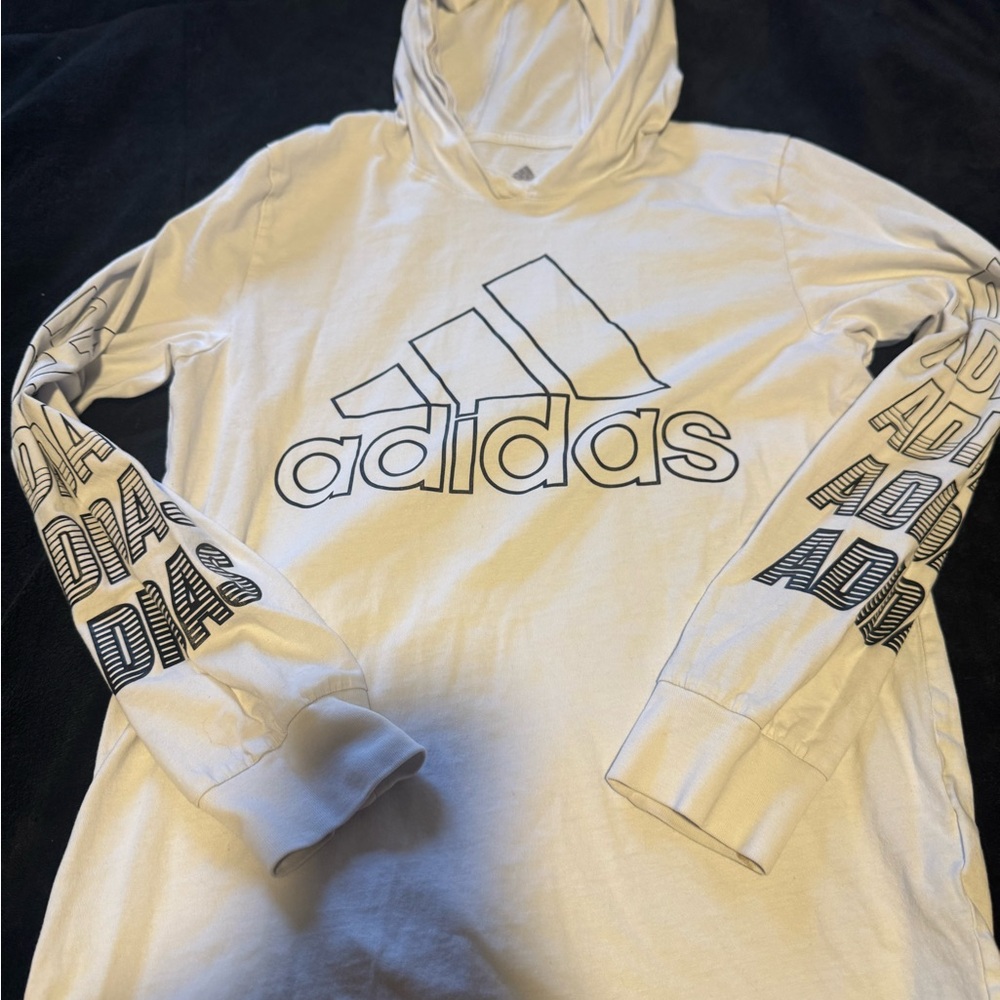 Adidas White Hoodie with Logo